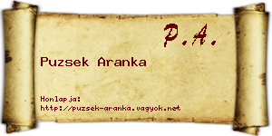 Puzsek Aranka névjegykártya